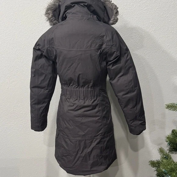 The North Face Women's Dark Gray Fur Hooded Snow Jacket - Picture 5 of 5